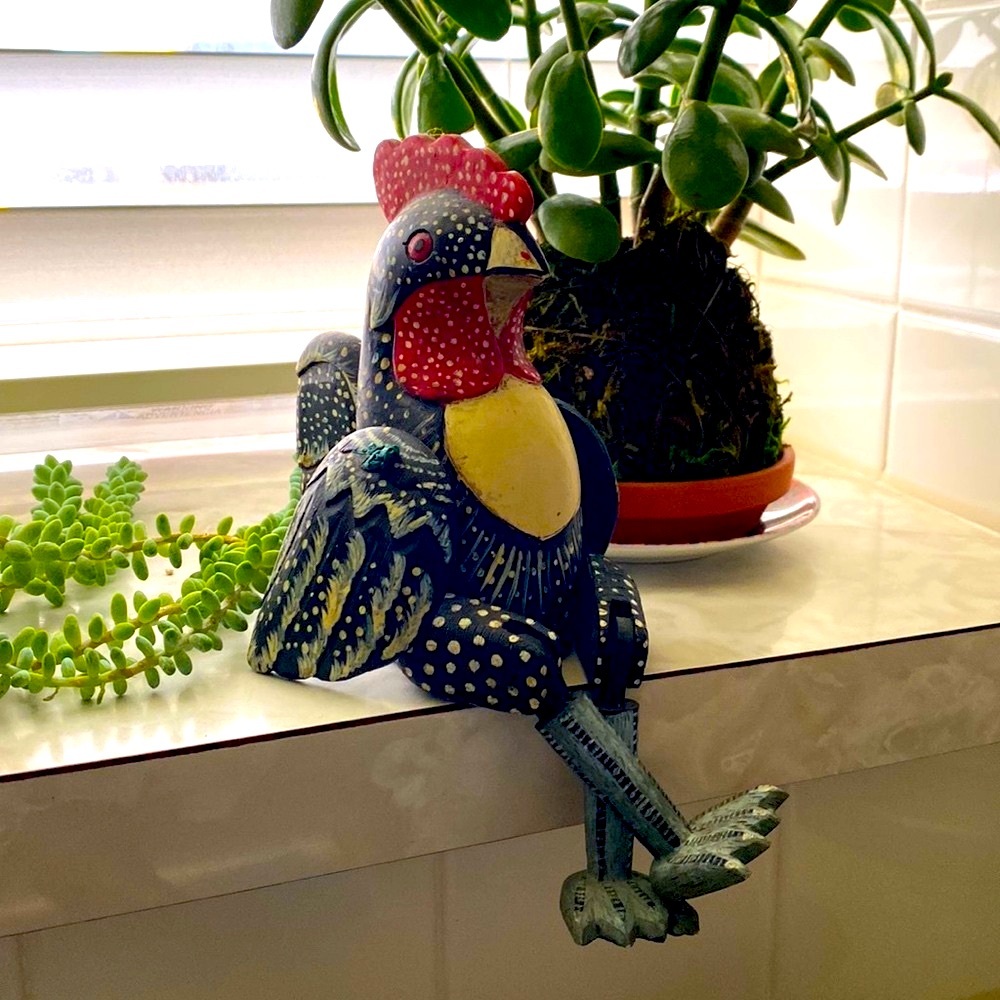 🐓Vintage🐓Folk Art Rooster Shelf Sitter